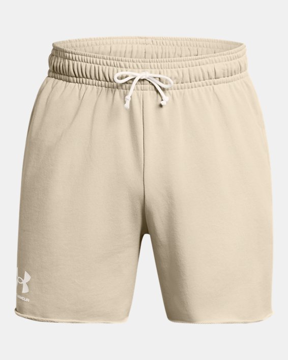 Men's UA Rival Terry 6" Shorts in Brown image number 4
